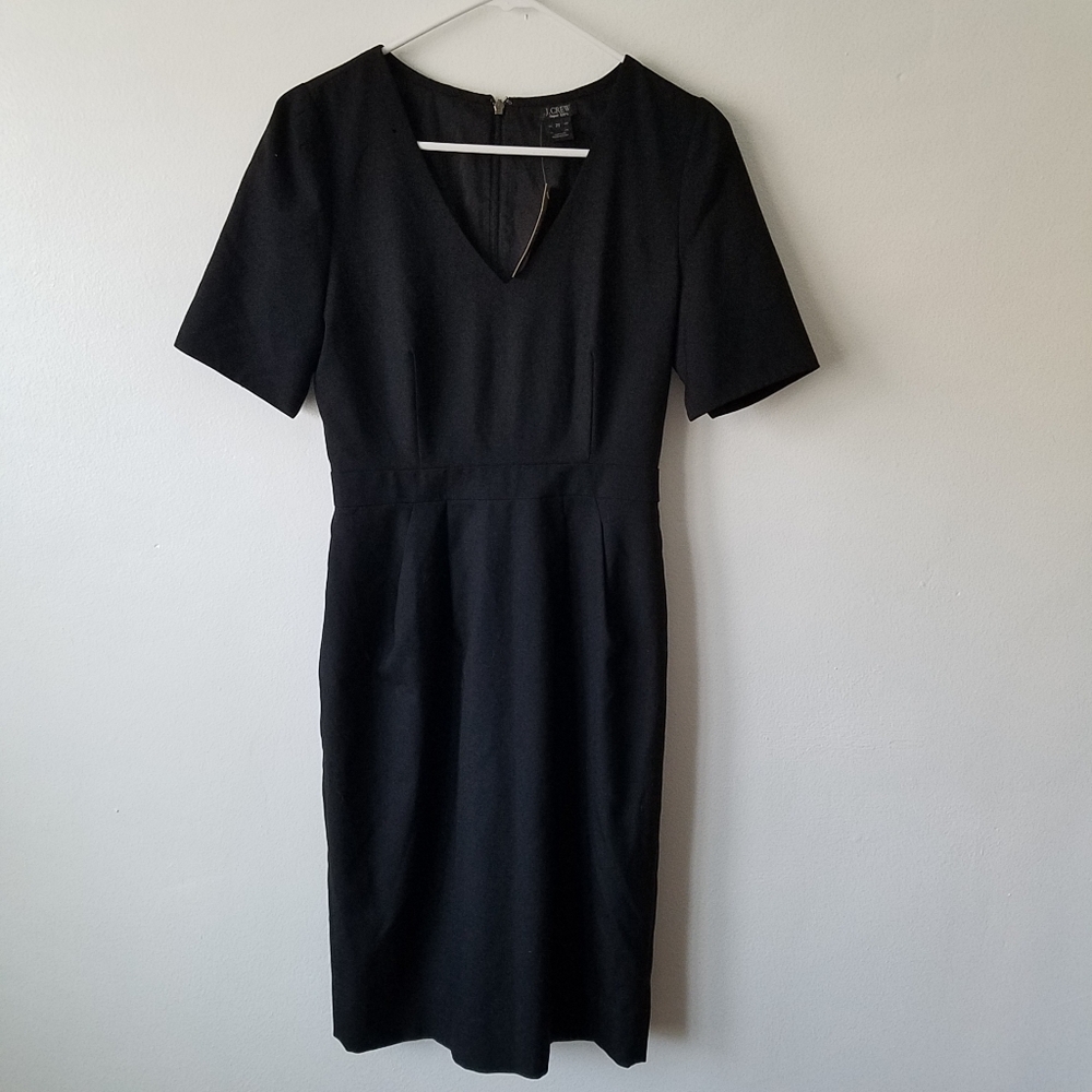 J.Crew 100% Wool Black Sheath Dress
